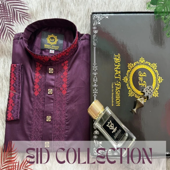 Embroidered Slim Coffee Color  EID Panjabi